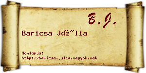 Baricsa Júlia névjegykártya