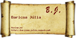 Baricsa Júlia névjegykártya